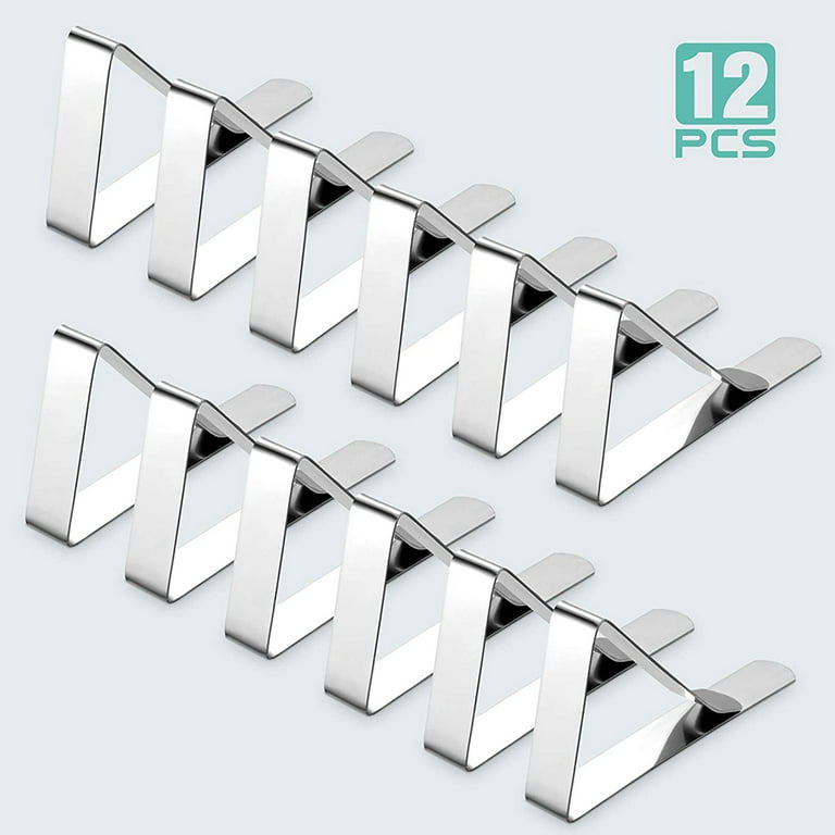 12 Packs Tablecloth Clips Stainless Steel Clamps Table Cloth Cover Holders New